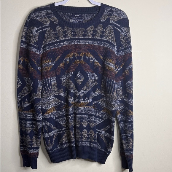 American Rag Other - American Rag Men's Blue and Brown Patterned Crewneck Sweater